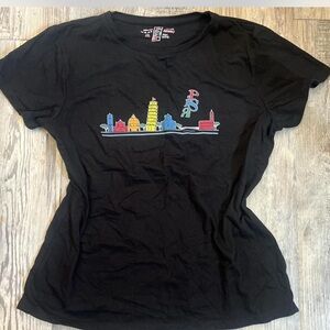 Black Graphic Leaning Tower of Pisa Tee